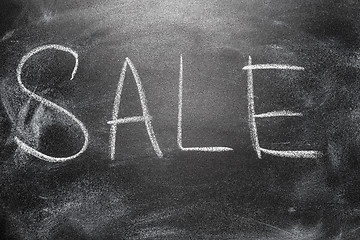 Image showing Handwritten message on chalkboard writing message Sale