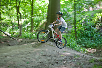 Image showing Mountain bike jump