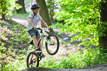 Image showing Mountain bike jump