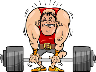 Image showing weightlifting sportsman cartoon illustration