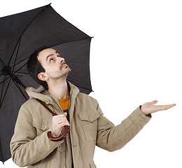 Image showing Man with umbrella