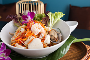 Image showing Thai Seafood Som Tum Salad