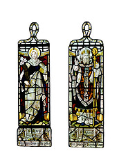 Image showing Religious Stain Glass Windows Christmas Card