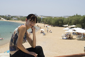 Image showing attractive young woman beach