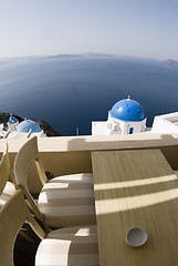 Image showing view from coffee shop santorini