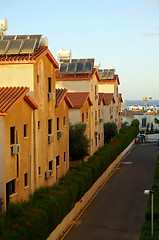 Image showing Street of small coastal town in Cyprus morning