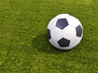 Image showing Soccer ball on grass