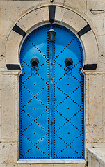 Image showing Blue Traditional door with arch from Sidi Bou Said