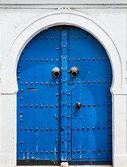 Image showing Blue gate and door with ornament from Sidi Bou Said