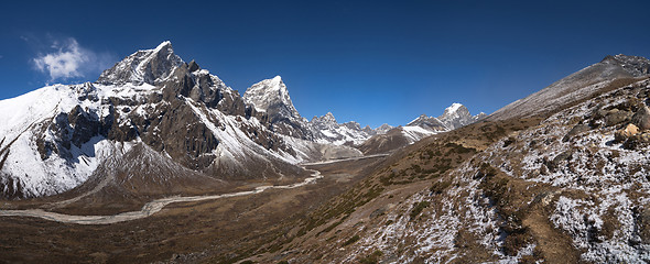 Image showing Himalayas panorama with Cholatse and Taboche peaks