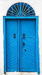 Image showing Blue wooden door with arch from Sidi Bou Said