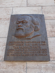 Image showing Karl Marz Kapital plaque