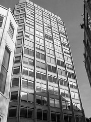 Image showing Black and white Economist building in London