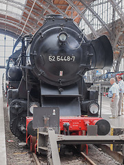 Image showing Historical DR locomotive in Leipzig Hbf