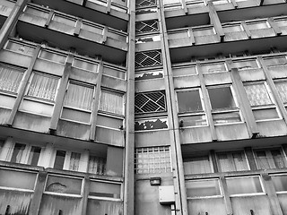 Image showing Black and white Robin Hood Gardens London