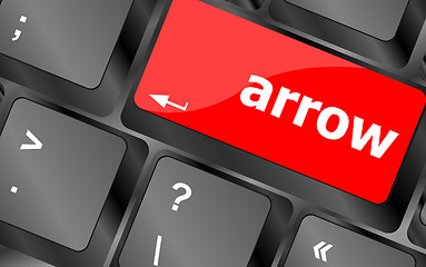 Image showing arrow button on computer keyboard key