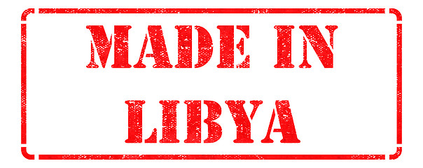 Image showing Made in Libya on Red Rubber Stamp.