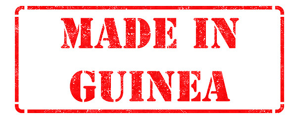 Image showing Made in Guinea on Red Rubber Stamp.