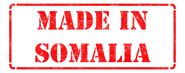 Image showing Made in Somalia on Red Rubber Stamp.