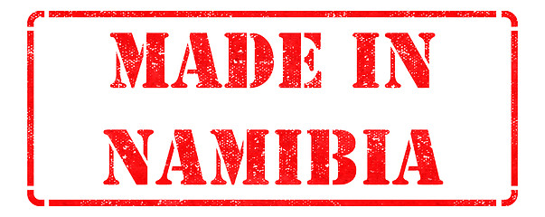 Image showing Made in Namibia on Red Rubber Stamp.