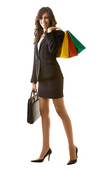 Image showing Shopping business woman