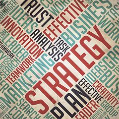 Image showing Strategy - Grunge Word Cloud Concept.