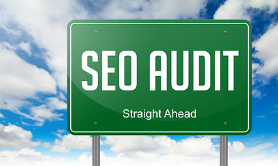 Image showing Seo Audit on Green Highway Signpost.