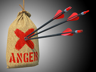 Image showing Anger - Arrows Hit in Red Mark Target.