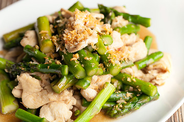 Image showing Chicken and Asparagus Stir Fry