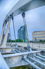 Image showing Columbus, Ohio skyline reflected in the Scioto River. Columbus i