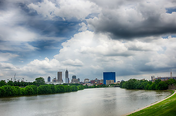 Image showing Indianapolis skyline. Panoramic image of Indianapolis skyline at