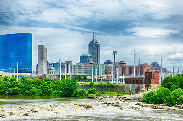 Image showing Indianapolis skyline. Panoramic image of Indianapolis skyline at