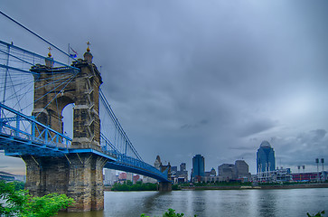 Image showing Cincinnati skyline. Image of Cincinnati skyline and historic Joh