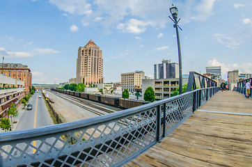 Image showing roanoke virginia city skyline in the mountain valley