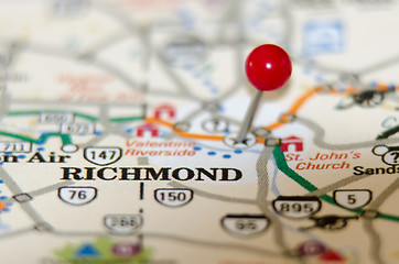 Image showing richmond virginia pin othe map