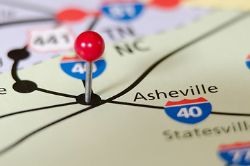 Image showing asheville north carolina pin othe map