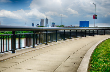 Image showing Indianapolis skyline. Panoramic image of Indianapolis skyline at