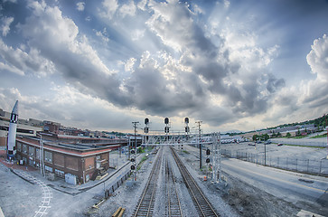 Image showing roanoke virginia city skyline in the mountain valley