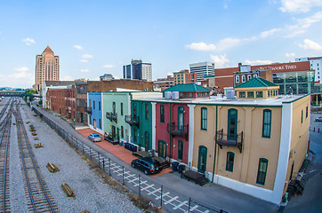 Image showing roanoke virginia city skyline in the mountain valley