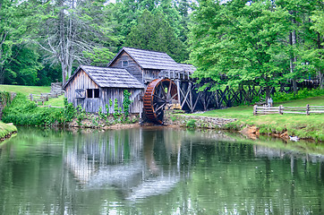 Image showing Historic Edwin B. Mabry Grist Mill (Mabry Mill) in rural Virgini