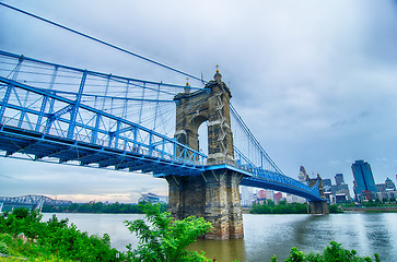 Image showing Cincinnati skyline. Image of Cincinnati skyline and historic Joh