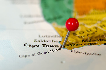 Image showing cape town south africa pin othe map