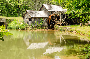 Image showing Historic Edwin B. Mabry Grist Mill (Mabry Mill) in rural Virgini