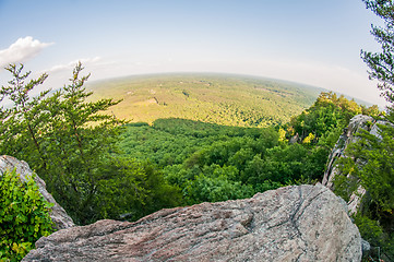 Image showing beautiful aerial landscape views from crowders mountain near gas
