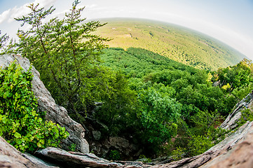 Image showing beautiful aerial landscape views from crowders mountain near gas