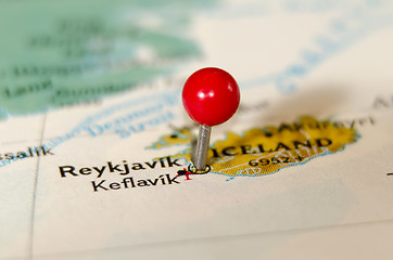 Image showing reykjavik iceland city pin othe map