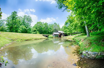 Image showing Historic Edwin B. Mabry Grist Mill (Mabry Mill) in rural Virgini