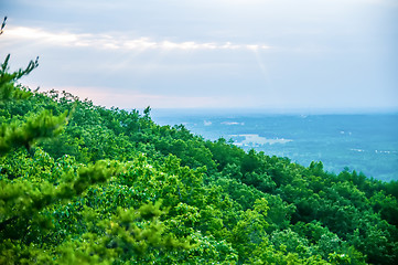 Image showing beautiful aerial landscape views from crowders mountain near gas