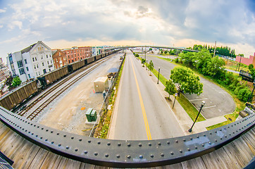 Image showing roanoke virginia city skyline in the mountain valley