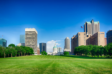 Image showing saint louis skyline on a sunny day with blue sky